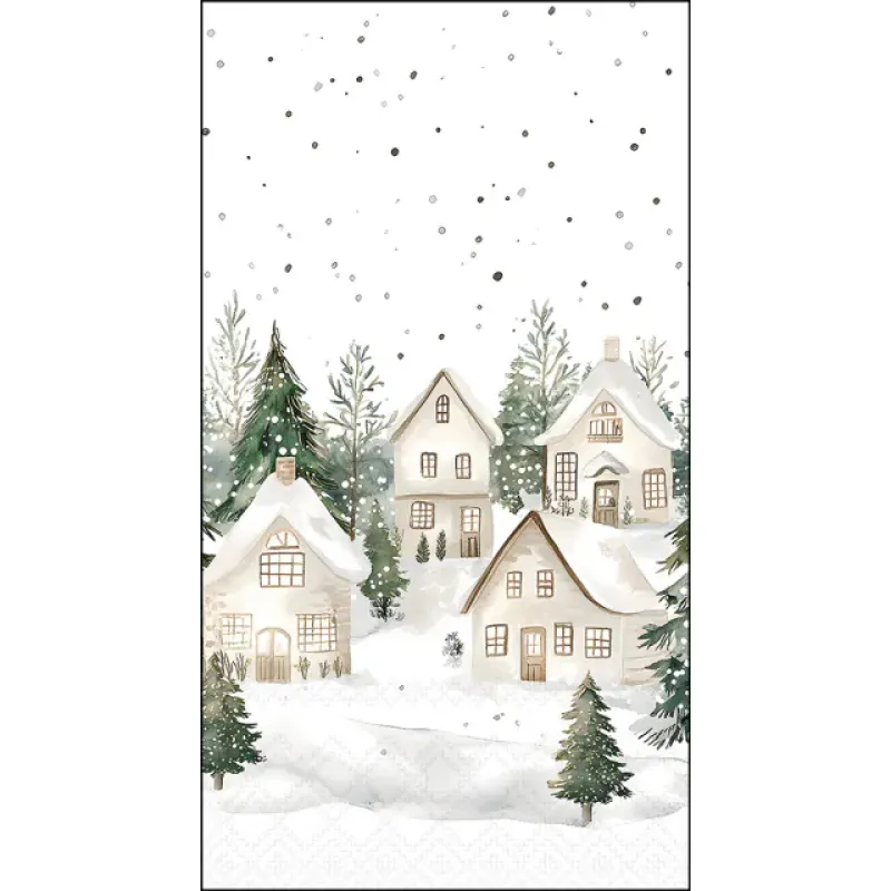snowy houses servetten